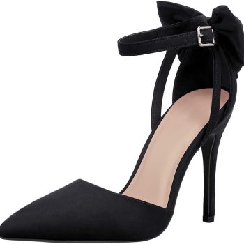 Womens High Heels Bow Tie Back Sexy Stiletto Ankle Strap Wedding Dress Pumps Shoes