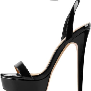 Platform Stiletto High Heels for Women, Round Open Toe Ankle Strap Sexy Heeled Sandals for Wedding Party Dress