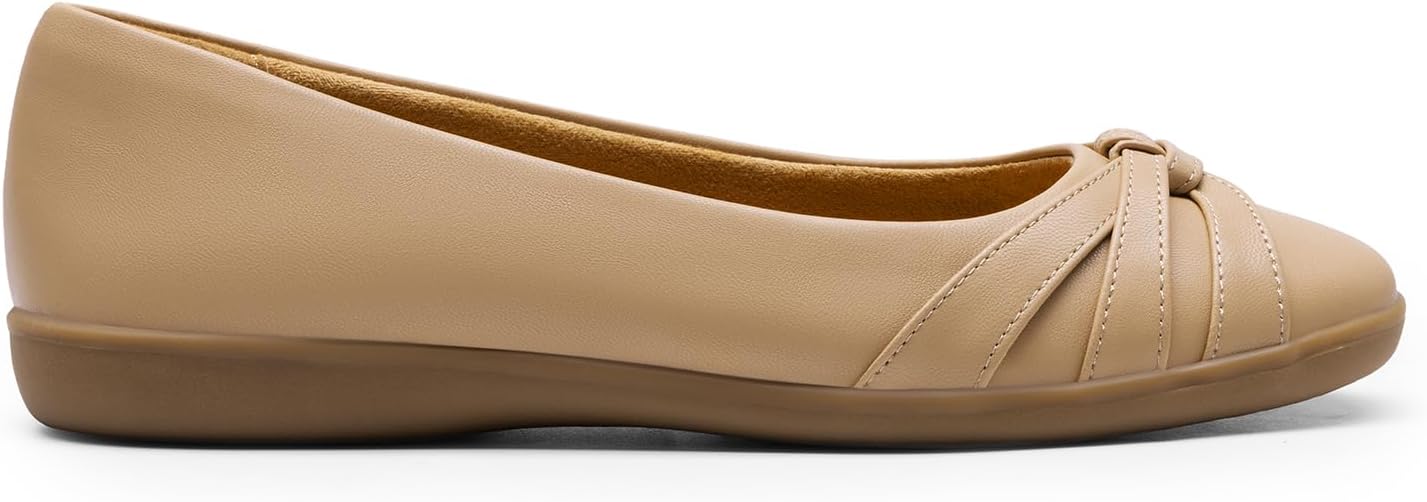 Women’s Ballet Flats, Comfortable Round Toe Slip on Dressy Work Office Shoes with Arch Support
