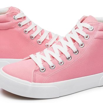 Womens High Top Canvas Sneakers Fashion Classic Shoes Comfortable White and Black Walking Shoes