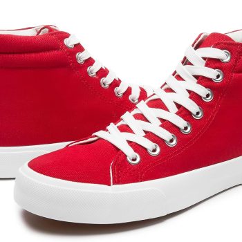 Womens High Top Canvas Sneakers Fashion Classic Shoes Comfortable White and Black Walking Shoes