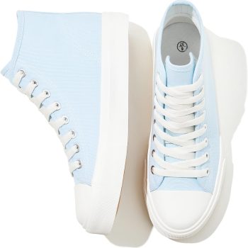 High Top Sneakers for Women Canvas Shoes White Canvas High Tops Women Casual Shoes Lace Up Fashion Sneakers