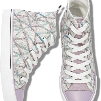 Women's High Top Canvas Sneakers Canvas Shoes Lace up White Black Sneakers Casual Walking Shoes