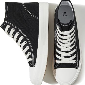 High Top Sneakers for Women Canvas Shoes White Canvas High Tops Women Casual Shoes Lace Up Fashion Sneakers