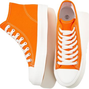 High Top Sneakers for Women Canvas Shoes White Canvas High Tops Women Casual Shoes Lace Up Fashion Sneakers