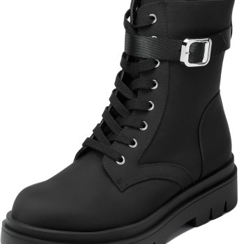 Women's Chelsea Platform Combat Boots Lace Up Lug Sole Buckle Ankle Booties Shoes