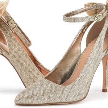 Womens High Heels Bow Tie Back Sexy Stiletto Ankle Strap Wedding Dress Pumps Shoes